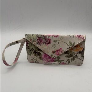Betsey Johnson Floral Wristlet Clutch in Pink and Green